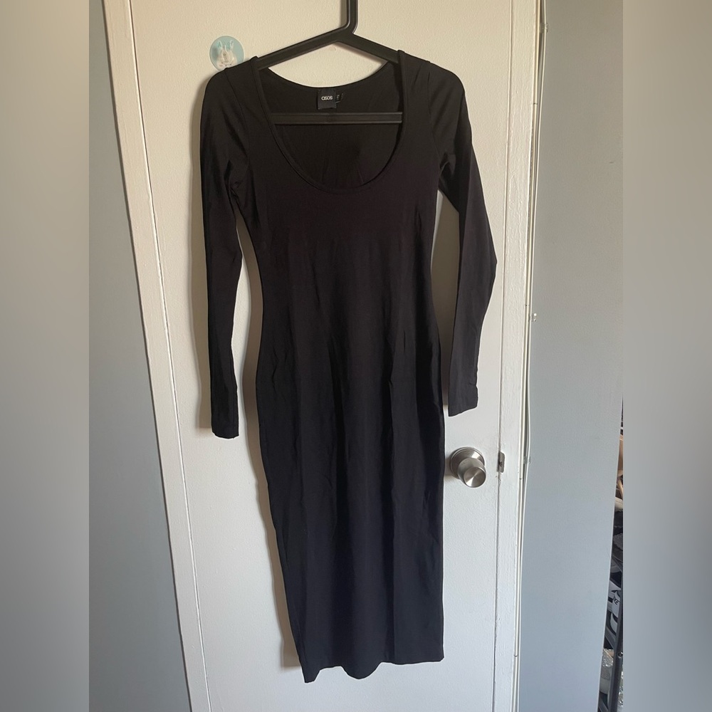 ASOS Black Long Sleeve Bodycon Dress. Size 6